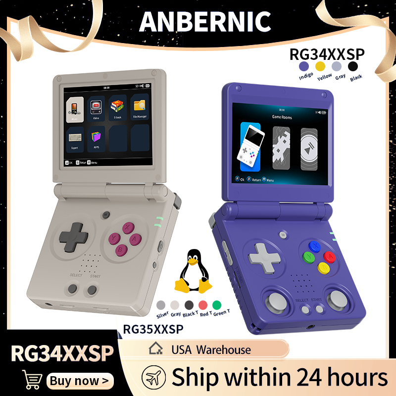 Retro Gaming Os - Anbernic RG34XXSP RG35XXSP وحدة تحكم ألعاب
