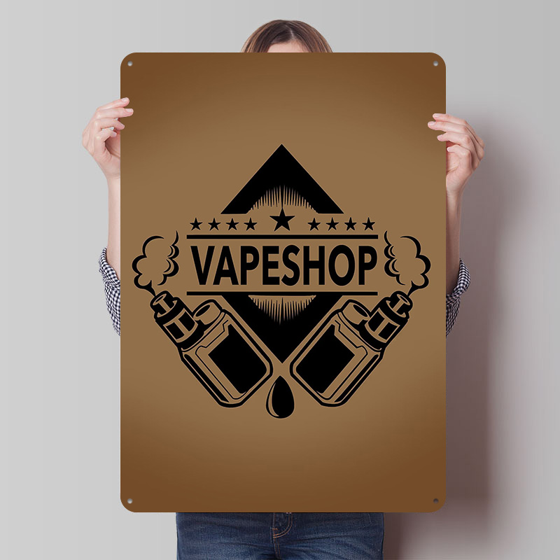 Retro Gaming Shops - Vape Shop Logo صفيح الملصقات للتخصيص