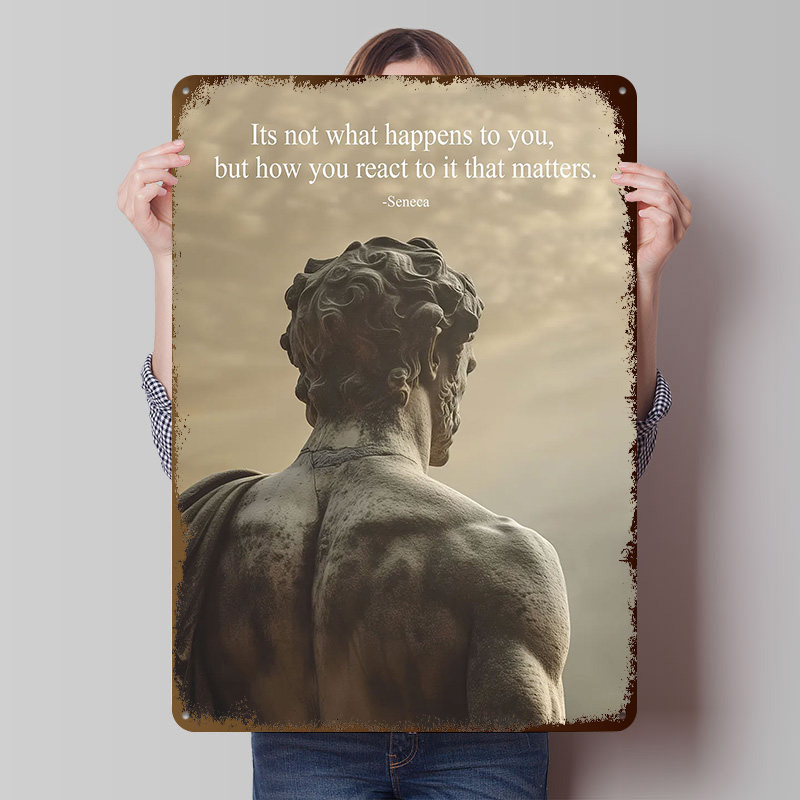 Retro Gaming Quotes - Seneca Stoic إقتباس صفيح الملصقات للتخصيص
