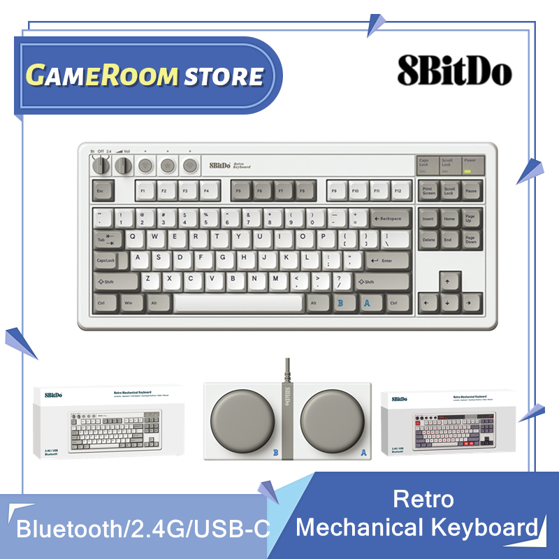 Retro Gaming Android - لوحة مفاتيح ميكانيكية 8Bitdo Retro، بلوتوث/2.4G/USB-C