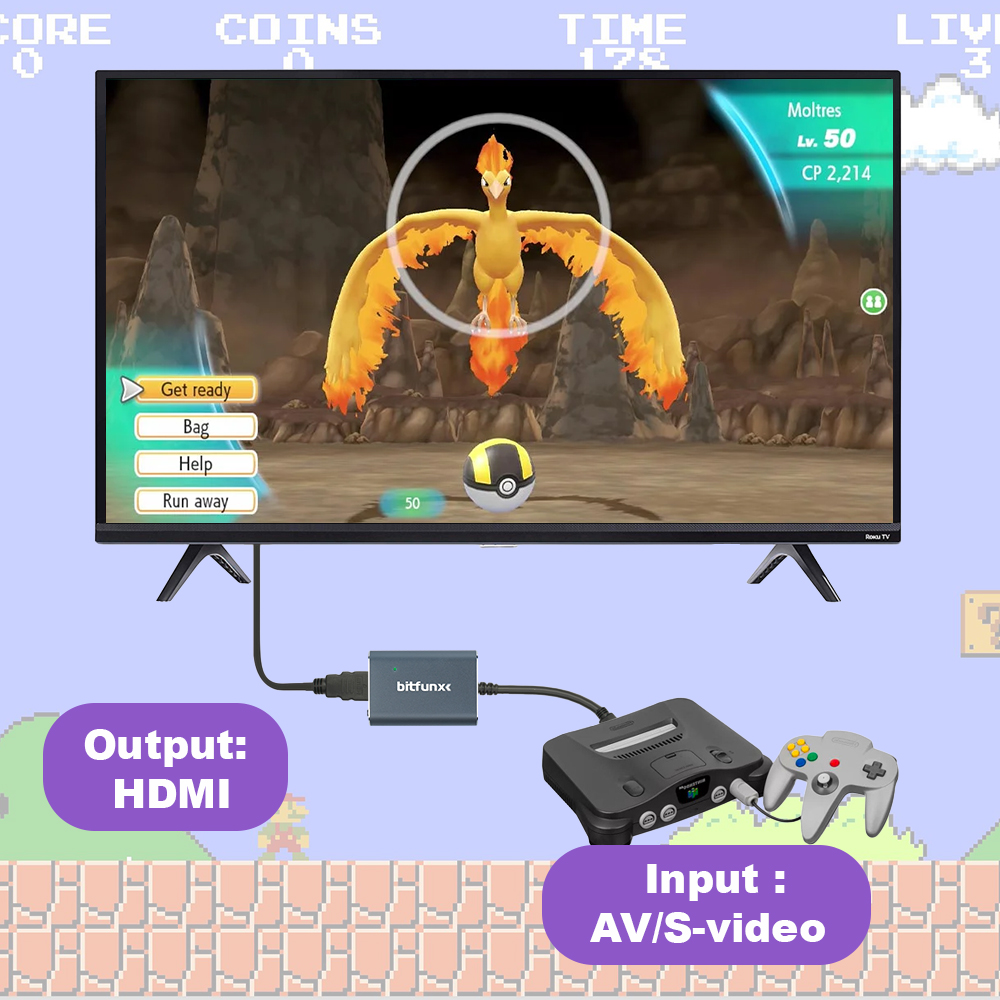 محول فيديو Bitfunx 720P Svideo - مراجعة Retro Gaming Os وسعره