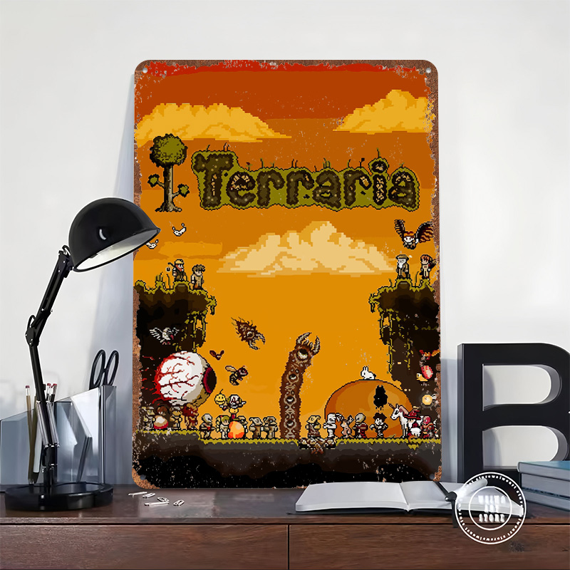 ملصق مطبوع بتصميم لعبة تيراريا - مراجعة Retro Gaming At وسعره