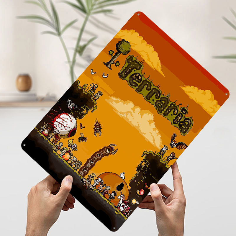 ملصق مطبوع بتصميم لعبة تيراريا - مراجعة Retro Gaming At وسعره