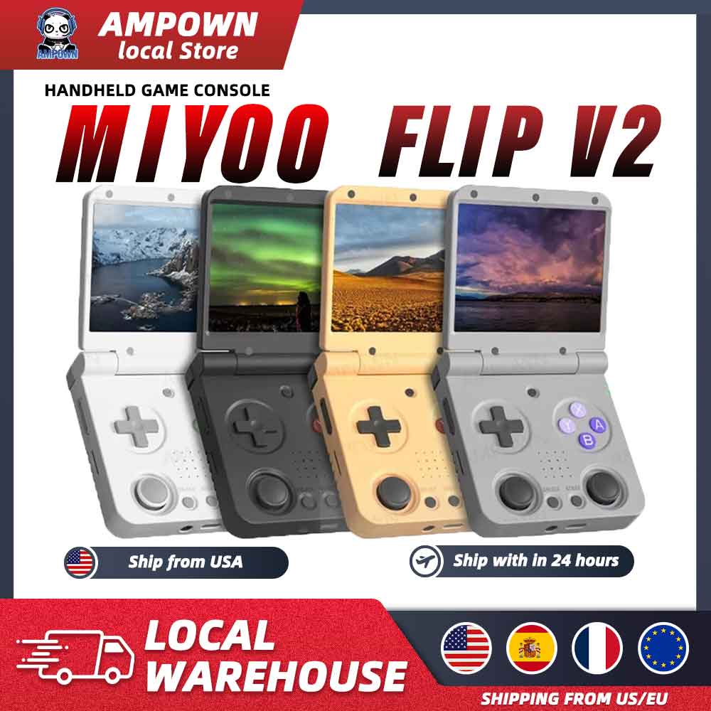 جهاز ألعاب محمول MIYOO Flip V2 - مراجعة Retro Gaming Os Linux وسعره